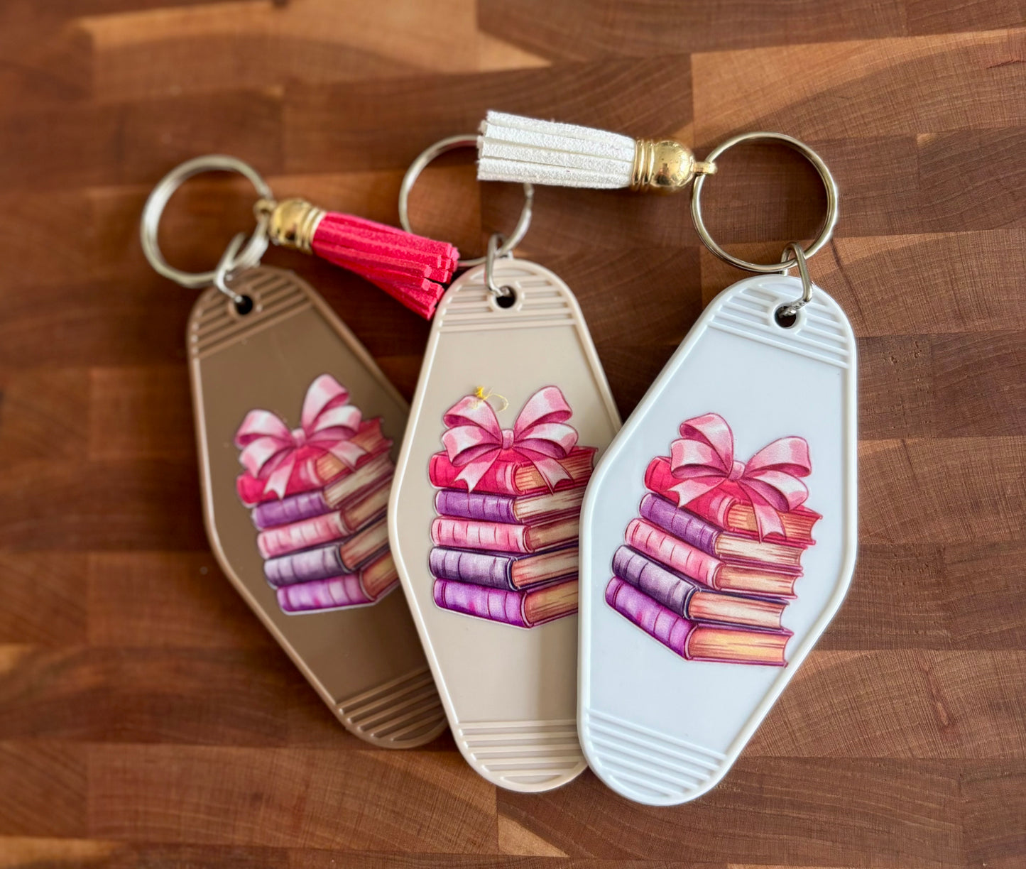 Books & Bows Motel Keychain