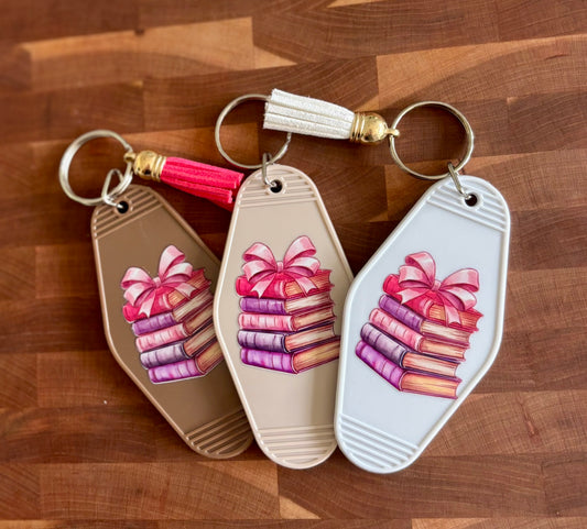 Books & Bows Motel Keychain