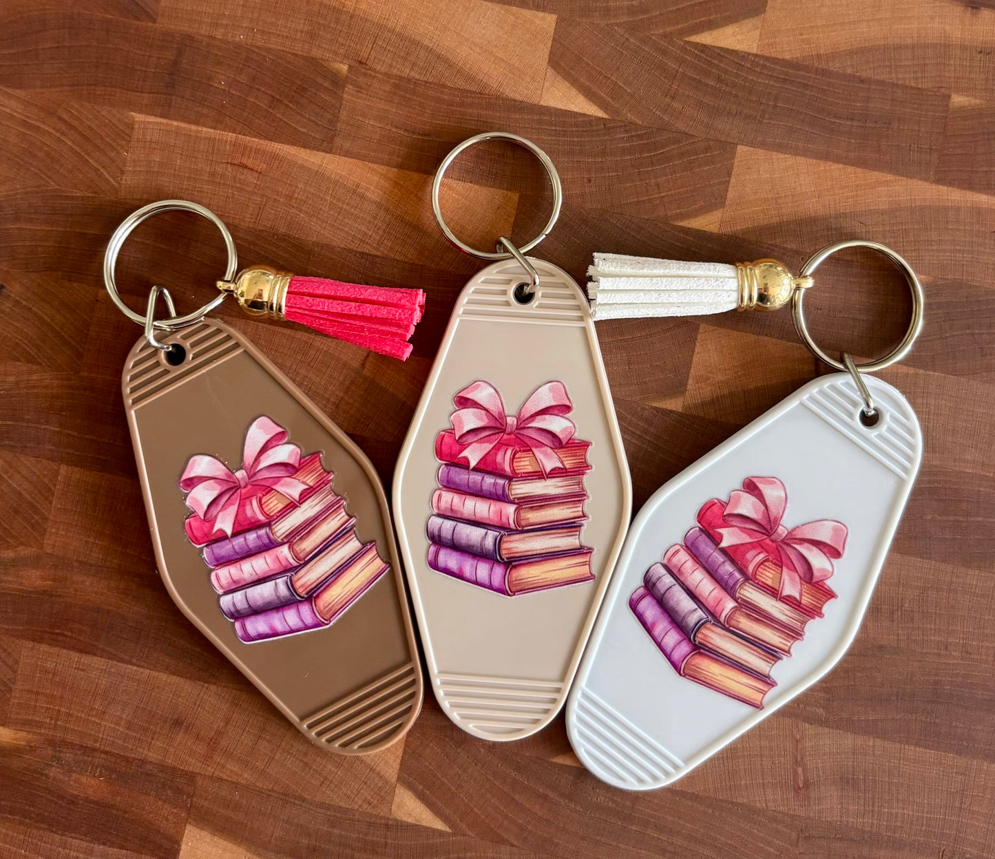 Books & Bows Motel Keychain