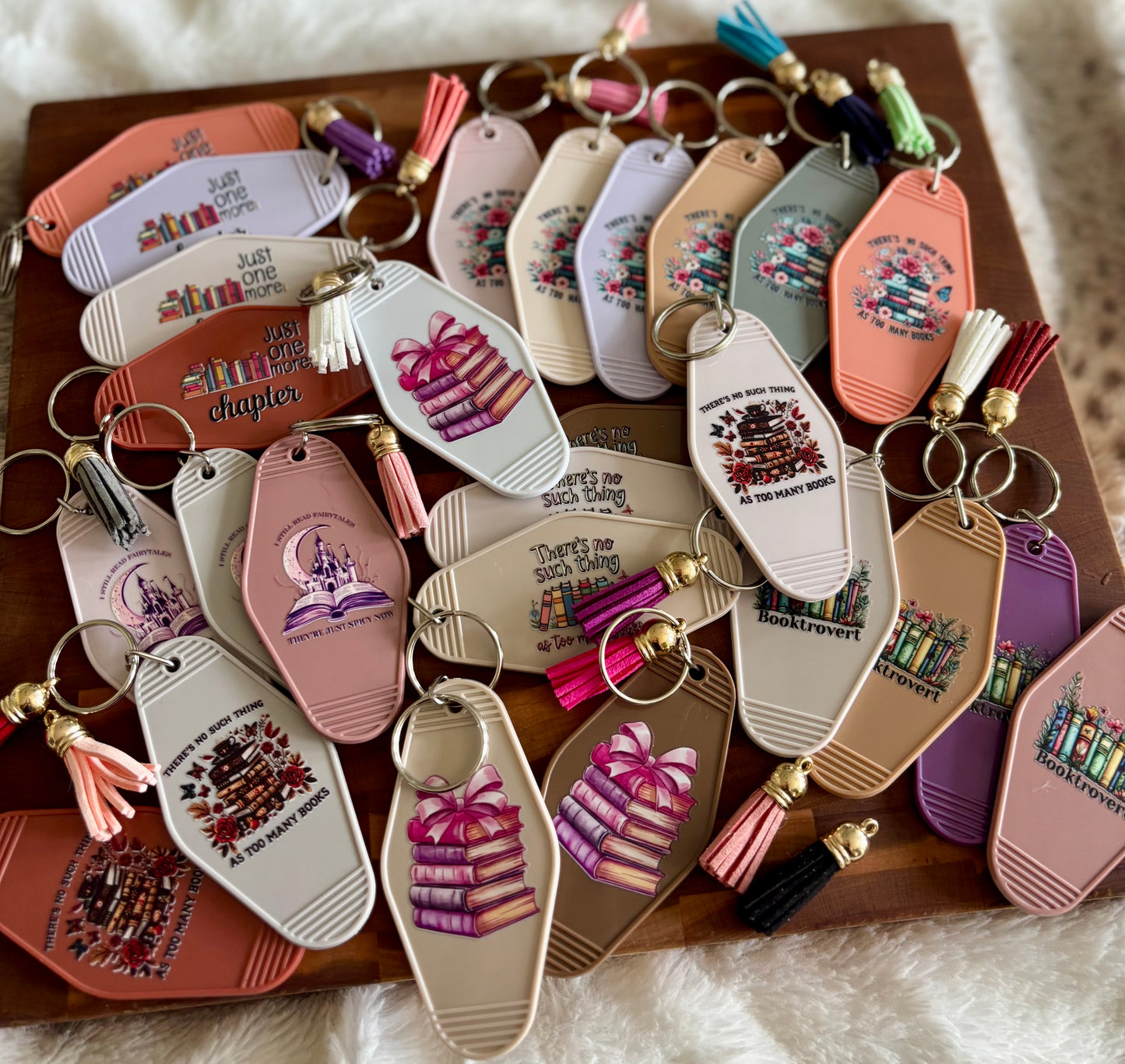 Books & Bows Motel Keychain
