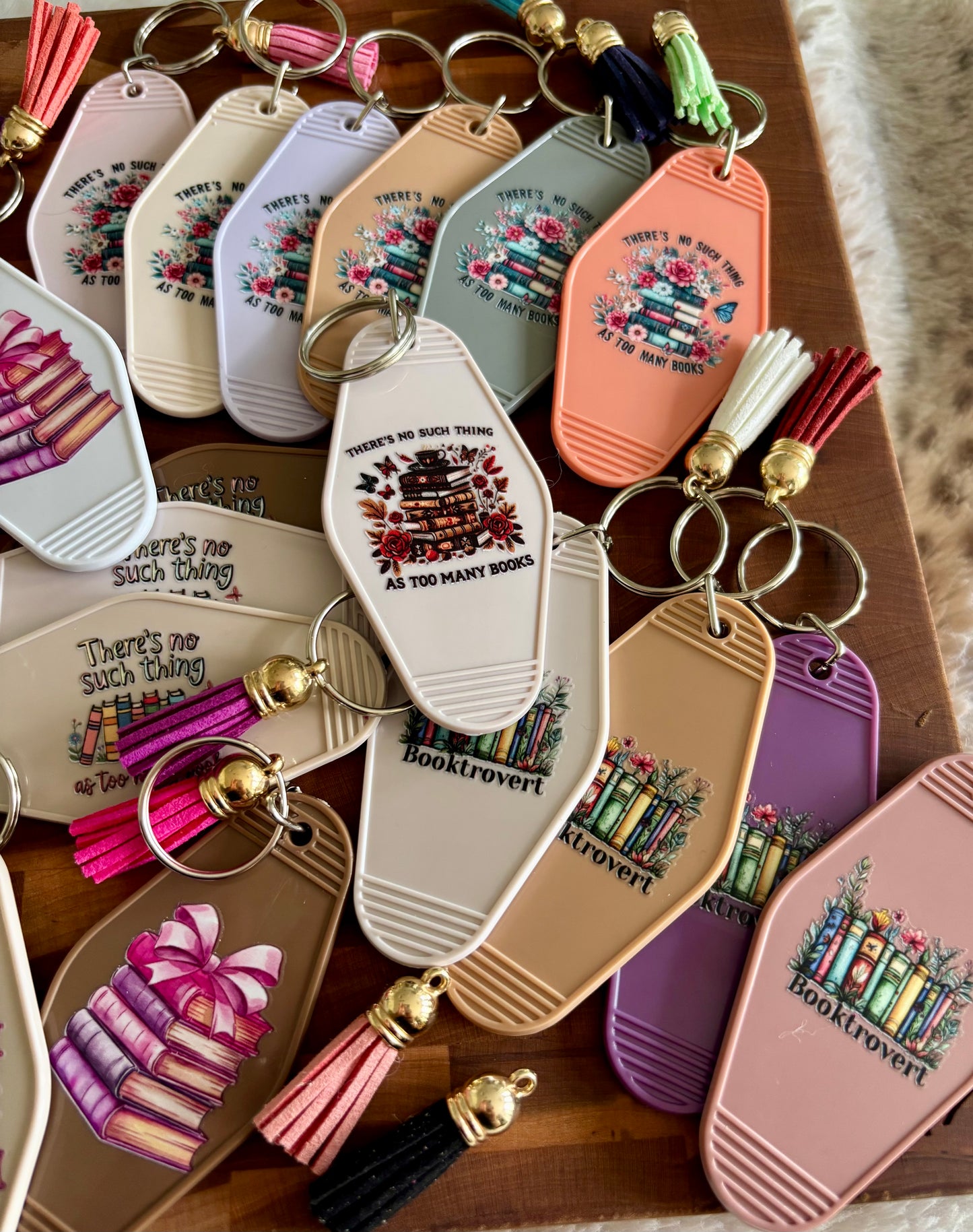 Books & Bows Motel Keychain