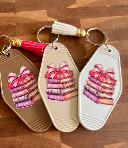Books & Bows Motel Keychain