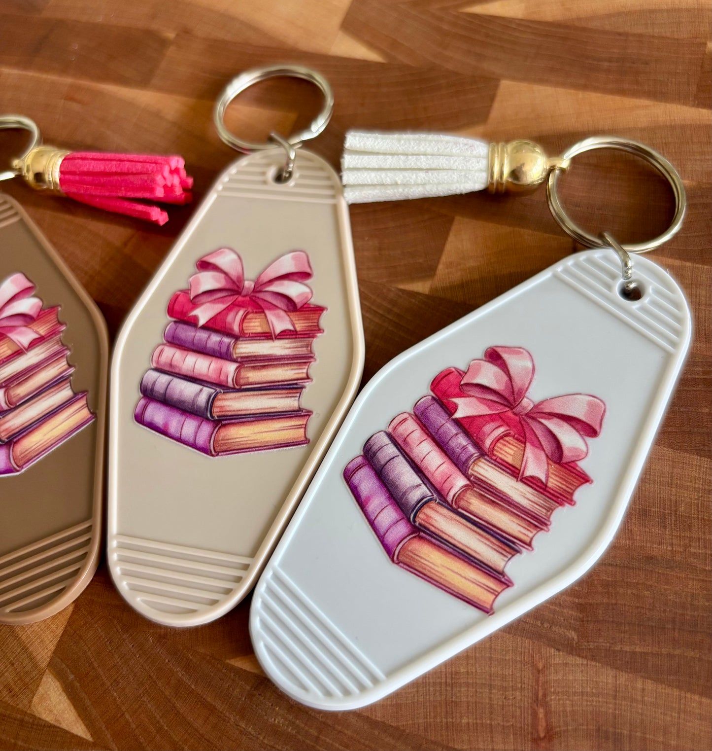 Books & Bows Motel Keychain