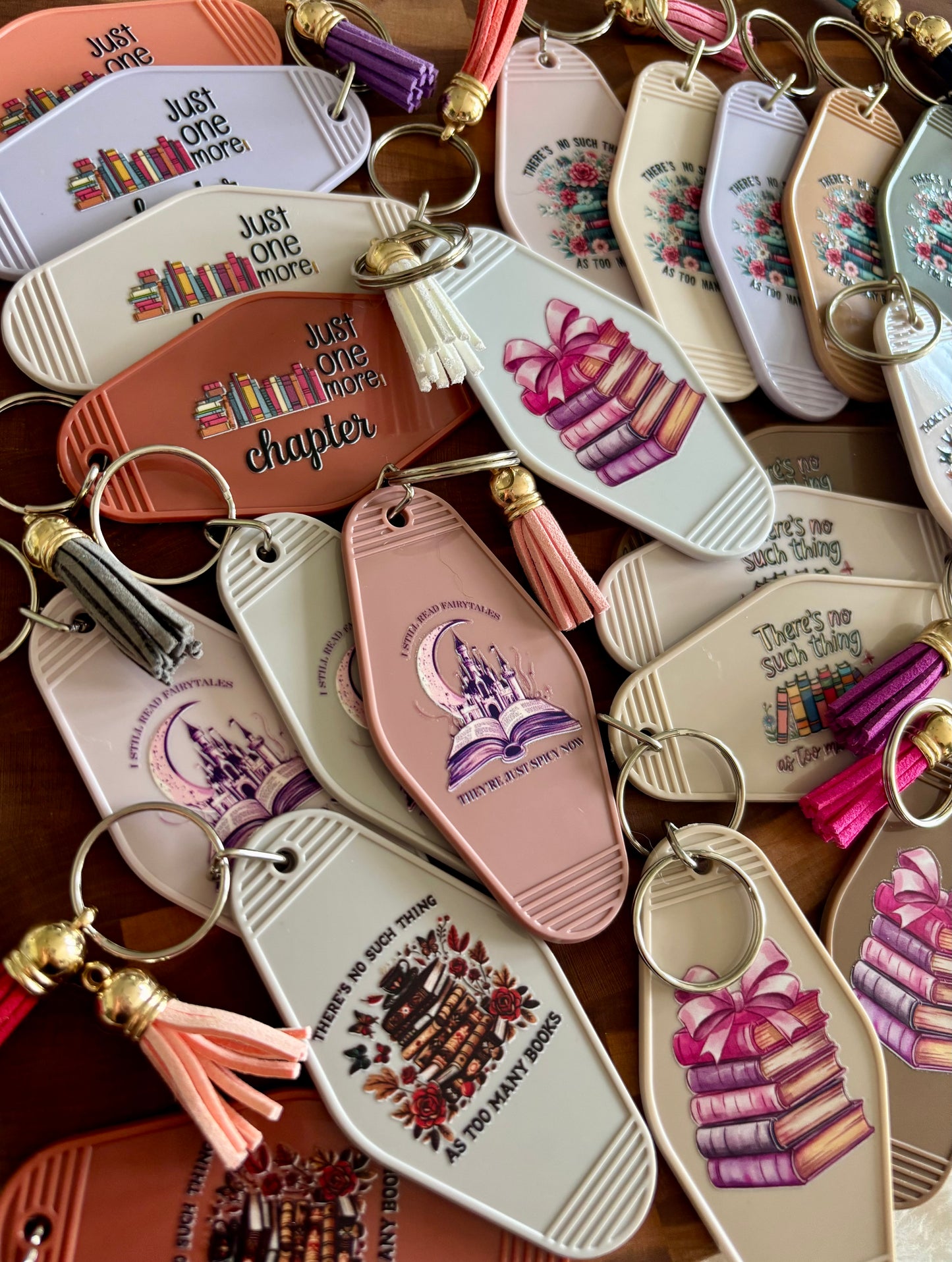 Books & Bows Motel Keychain